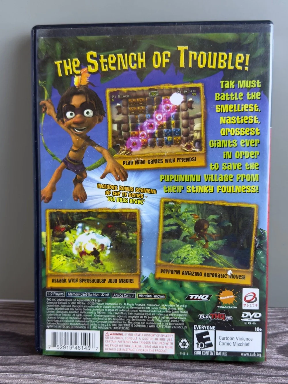 Tak and the Guardians of Gross PS2 PlayStation 2 Nickelodeon Game Complete Case